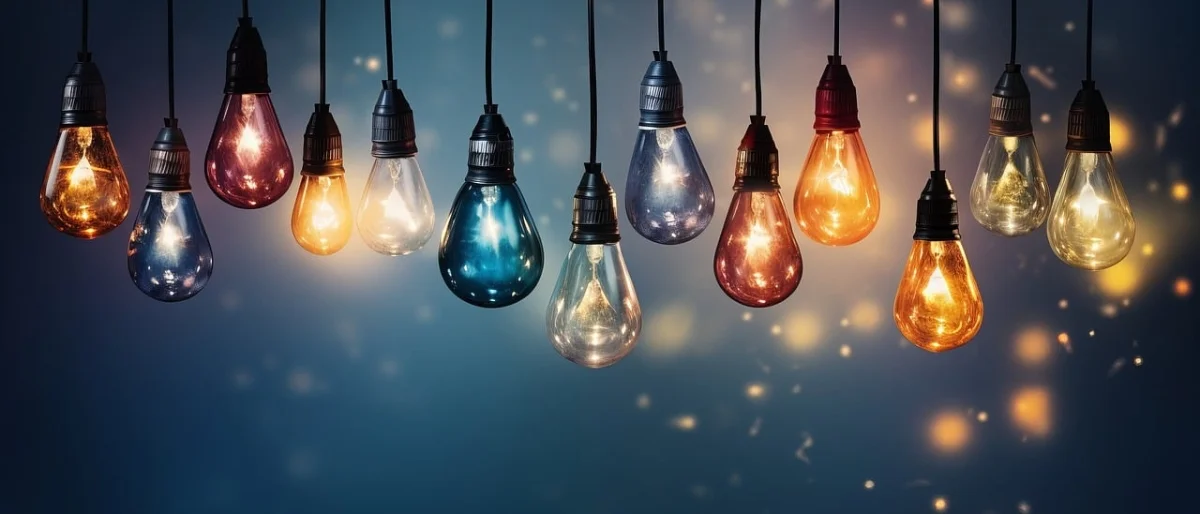 Viele bunte Glühbirnen symbolisieren Innovationsfähigkeit