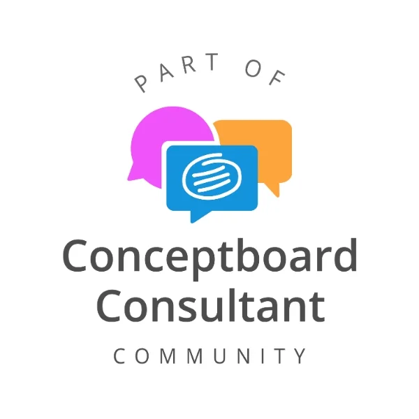 Das Logo von Conceptboard Consultant Community, die virtual Collaboration auf Online Whiteboards ermöglicht.